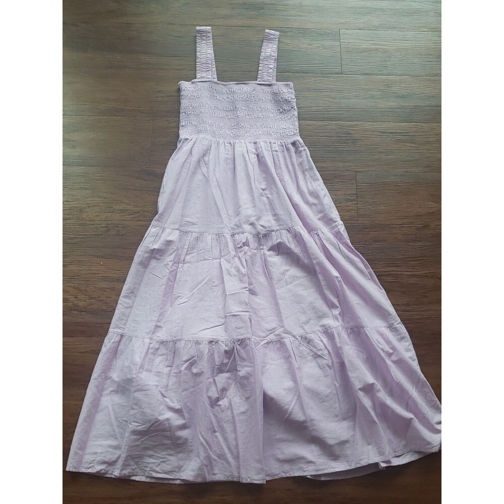Seafolly Light Lavender Smocked Maxi Dress Size Small Summer Sundress Vacation